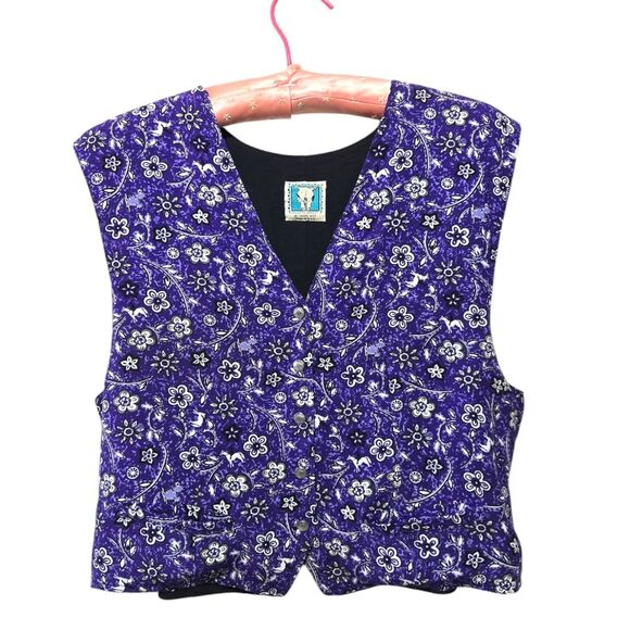 Desert West by Sherry Holt Made in USA Purple Western Cowboy Vest Small - Picture 1 of 5